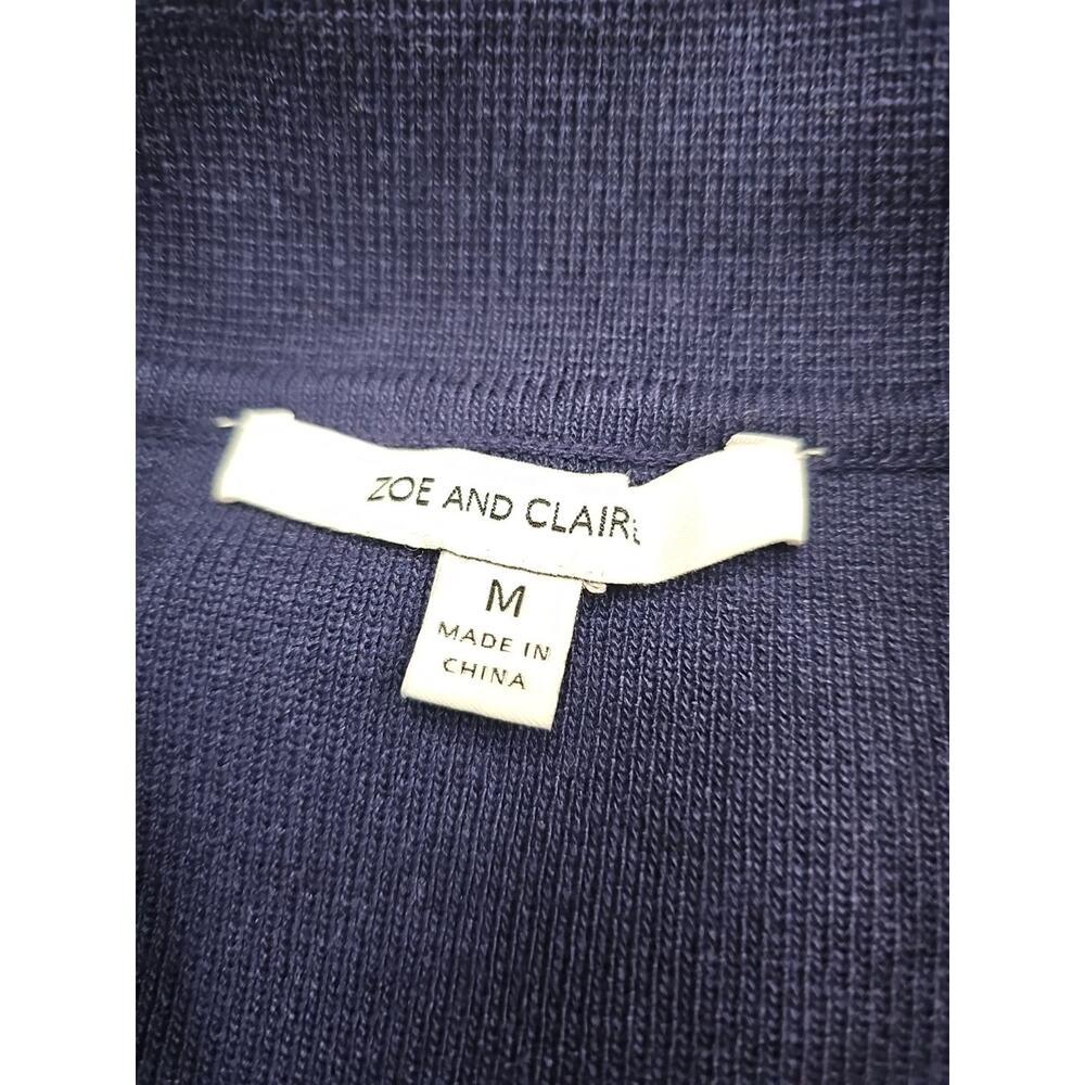 Zoe & Claire Sweater Dress Womens Medium Blue Collared Midi Length - Picture 8 of 10